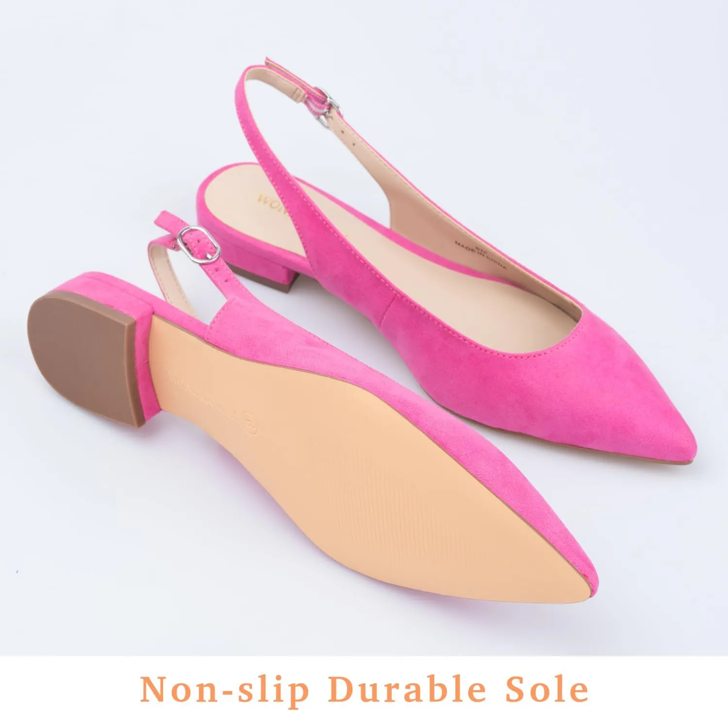Women Slingback Flat Pointed Toe Shoes for Dressy,Casual,Work,Wedding