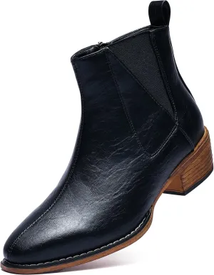 Women's Ankle Boots Mid-height Heels Chelsea Zipper Dressy Booties