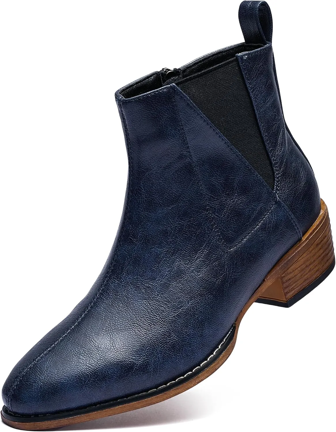 Women's Ankle Boots Mid-height Heels Chelsea Zipper Dressy Booties