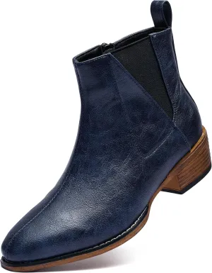 Women's Ankle Boots Mid-height Heels Chelsea Zipper Dressy Booties