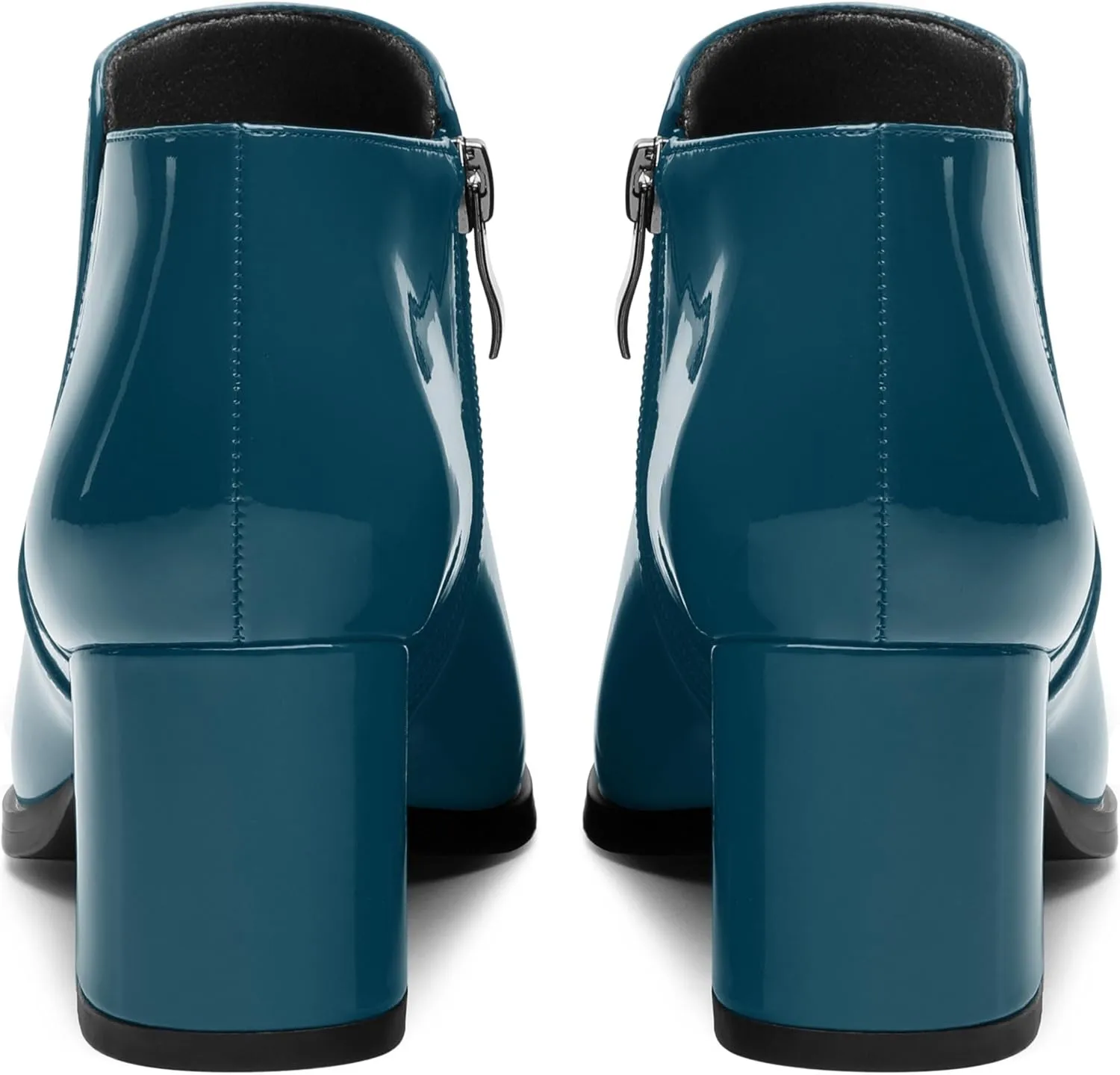 Women's Ankle Boots, Pointed Toe Chunky Heel Short Boots, Side Zipper and Elastic Ankle Booties, Mid Heel Shoes for Women