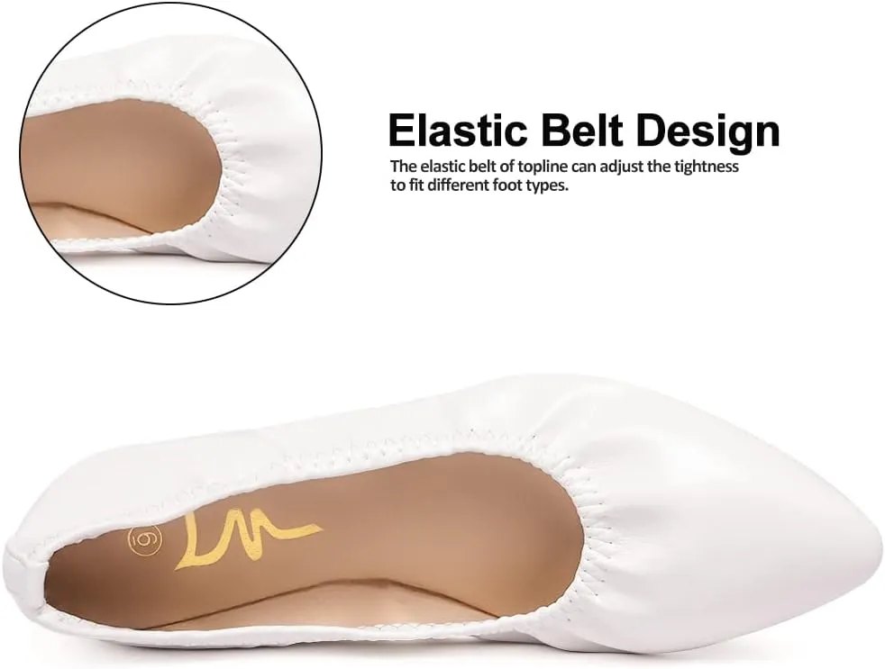 Women's Ballet Flat Slip On Flats - Classic Casual Dress Shoes, Foldable Portable Travel Ballet Walking Shoes