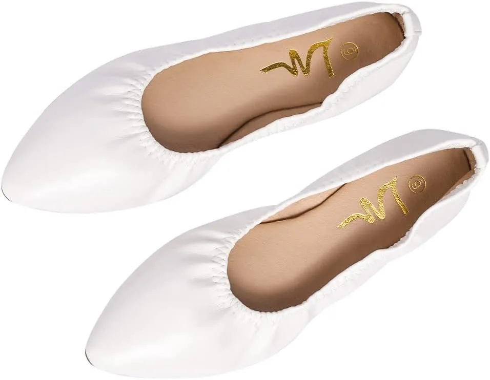 Women's Ballet Flat Slip On Flats - Classic Casual Dress Shoes, Foldable Portable Travel Ballet Walking Shoes