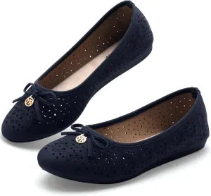 Women's Ballet Shoes Comfortable Slip on Round Toe Flat Casual Shoes for Walking, Driving, Dressy