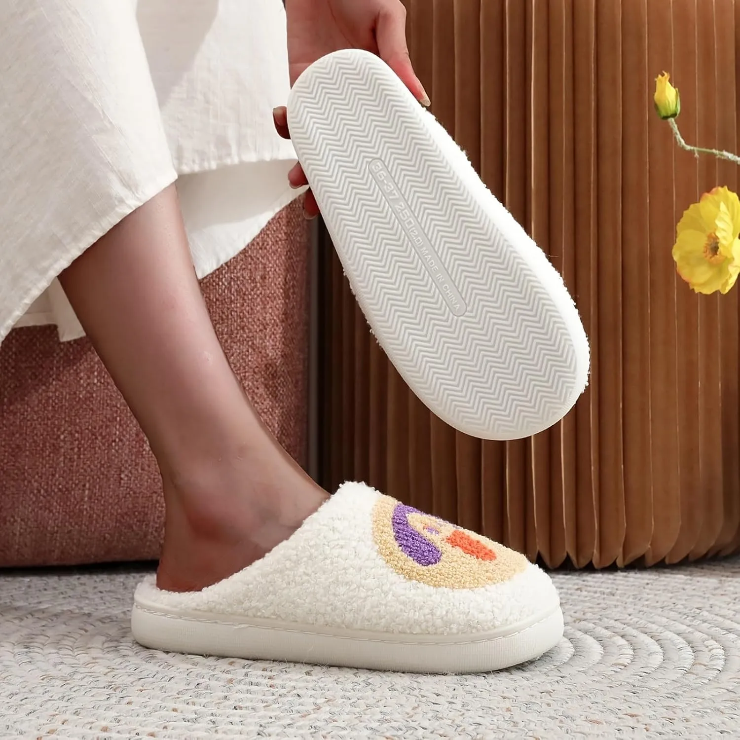 Women's Cute Strawberry Cherry Mushroom Cartoon Animal Cat Slippers - Cowboy Hat Boots - Happy Face Memory Foam Fluffy Cloud Indoor Household Couple Slippers
