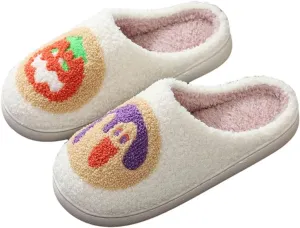 Women's Cute Strawberry Cherry Mushroom Cartoon Animal Cat Slippers - Cowboy Hat Boots - Happy Face Memory Foam Fluffy Cloud Indoor Household Couple Slippers
