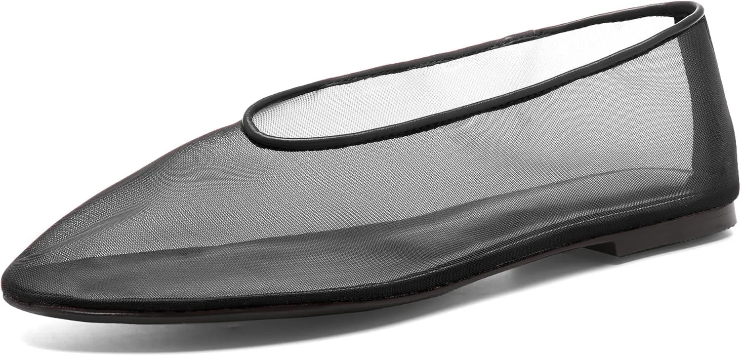 Women's Fine Mesh Ballet Flats,Round Toe Ballerina Shoes,Casual Slip On Mary Jane Flats,Comfortable Daily Dress Shoes