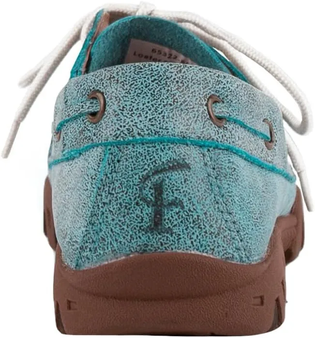 Womens Leather Boat Flats Casual - Brown