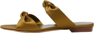 Women's Mule Flats Bow Sandal Slippers Two lace-up Flat Shopping Shoes Pointed Party Shoes