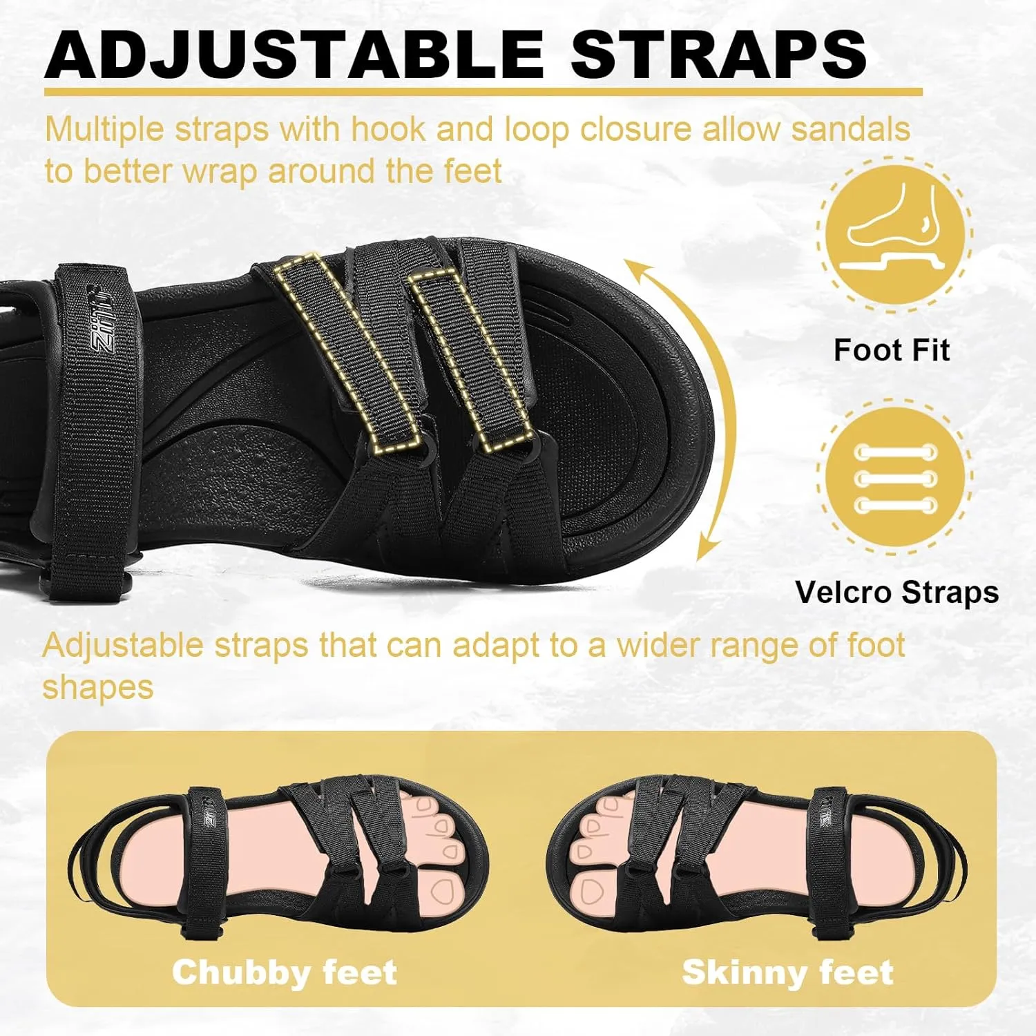 Womens Open Toe Hiking Sandal Women Slip On Sport Walking Sandal Straps with Arch Support Beach Vacation Casual Camping