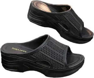 Womens Platform Slides Wedge Cushion Recovery Sandals with Arch Support Summer Beach Walking Slippers Non-Slip Quick Drying