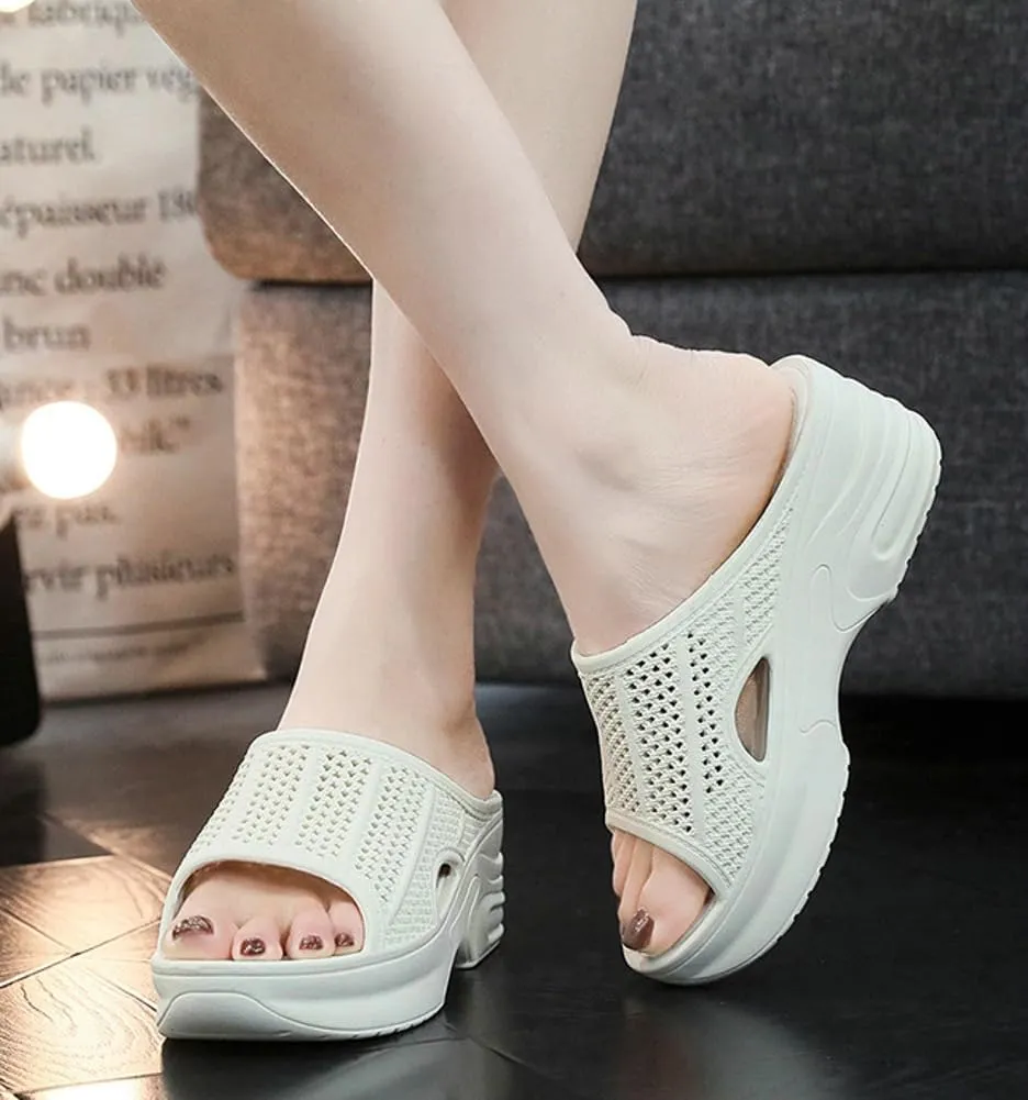 Womens Platform Slides Wedge Cushion Recovery Sandals with Arch Support Summer Beach Walking Slippers Non-Slip Quick Drying