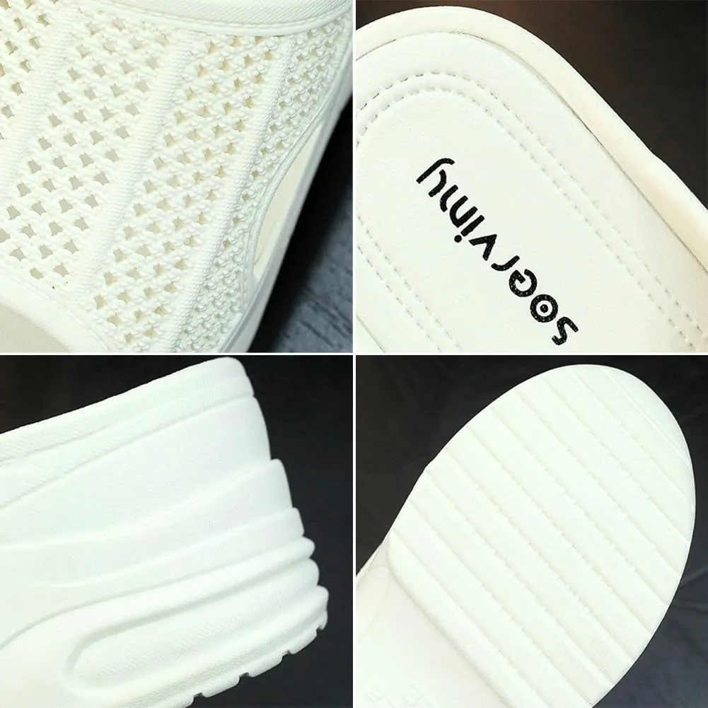 Womens Platform Slides Wedge Cushion Recovery Sandals with Arch Support Summer Beach Walking Slippers Non-Slip Quick Drying