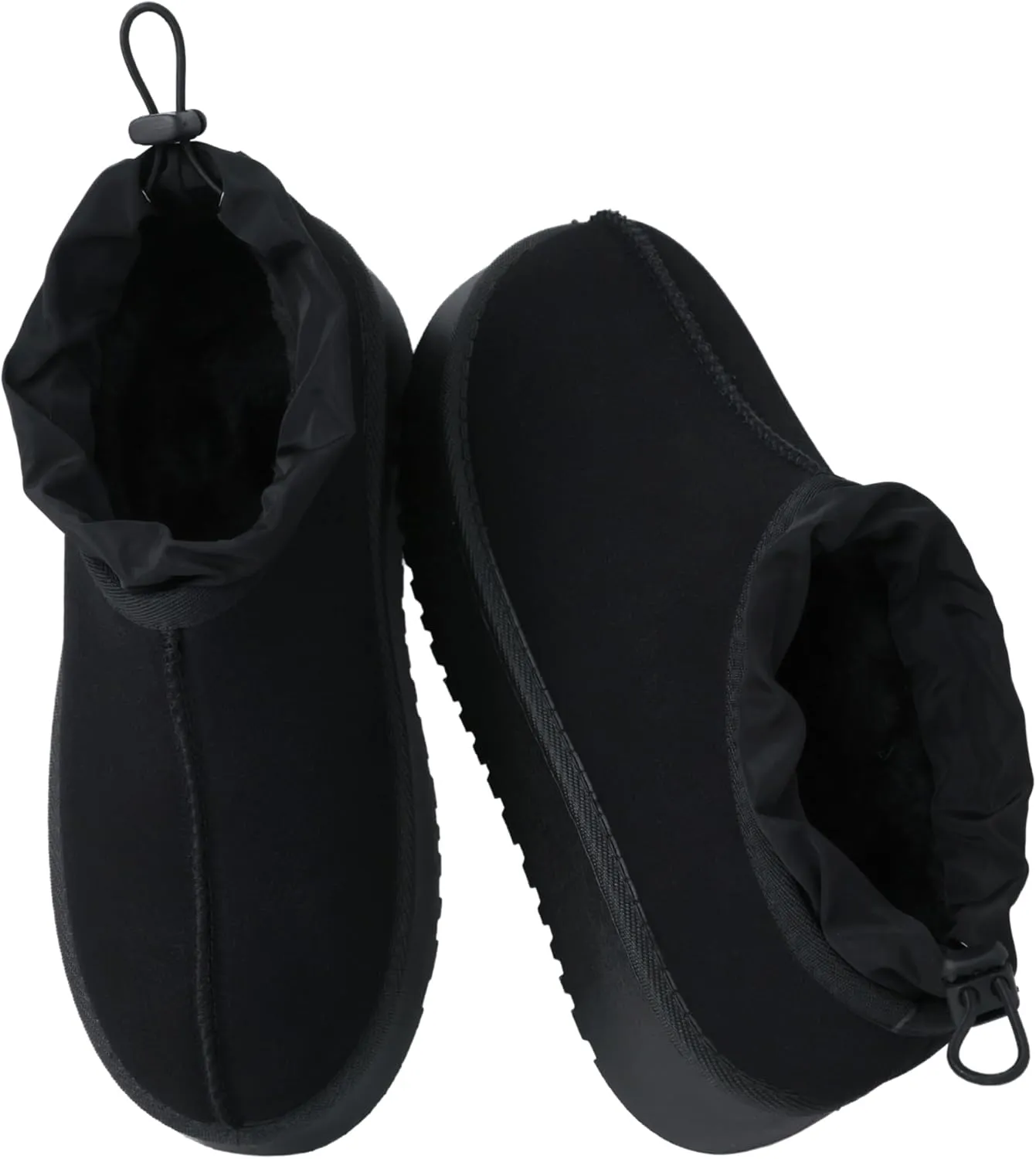 Women's Platform Slippers Winter Mini Boots Anti-Slip Suede Slip on Women Sneakers Fur Lined House Slippers for Indoor Outdoor