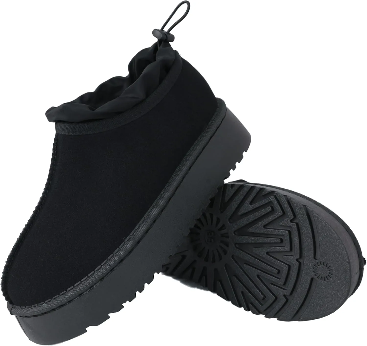 Women's Platform Slippers Winter Mini Boots Anti-Slip Suede Slip on Women Sneakers Fur Lined House Slippers for Indoor Outdoor