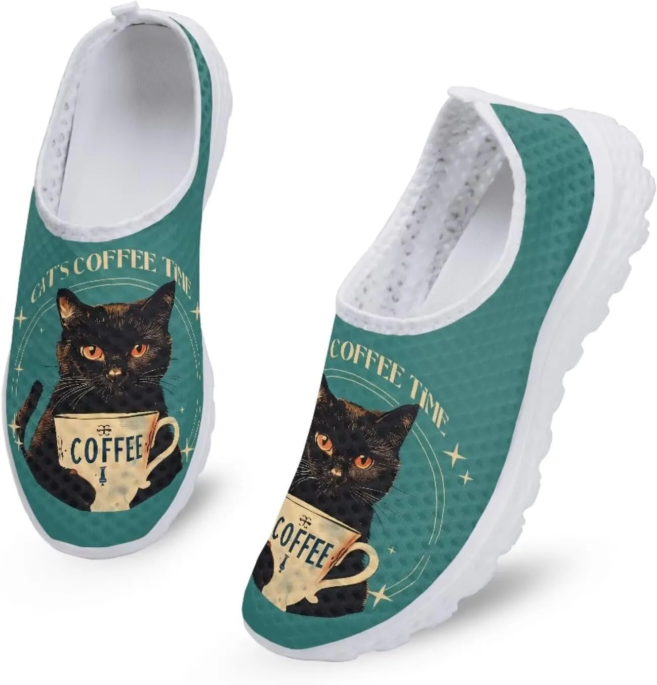 Women's Slip On Walking Running Shoes Ladies Low-top Loafers Lightweight Breathable Mesh Fashion Sneakers US Size 5.5-11.5