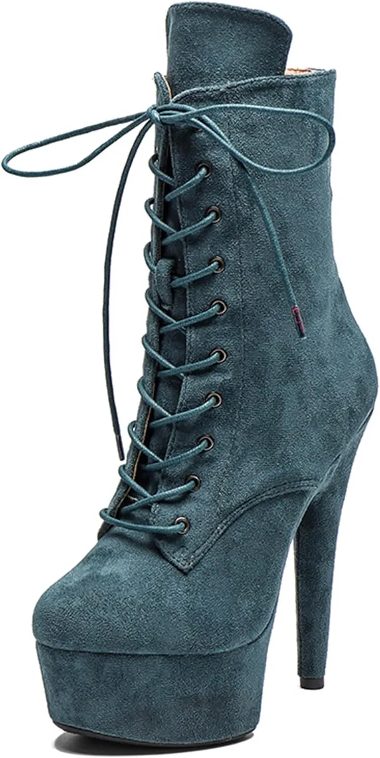 WUXIN H&P 6 in Pole Dance Boot Shoes For Women,6 in Exotic Stiletto Pole Dance Boot Shoes Platform,6 in Stiletto Platform Pole Dancing Shoes Ankle Boots Heels