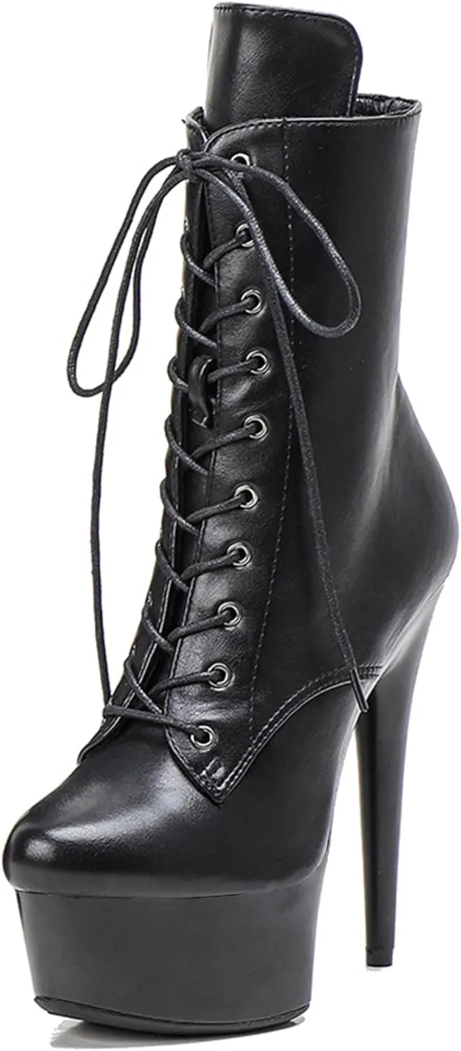 WUXIN H&P 6 in Pole Dance Boot Shoes For Women,6 in Exotic Stiletto Pole Dance Boot Shoes Platform,6 in Stiletto Platform Pole Dancing Shoes Ankle Boots Heels