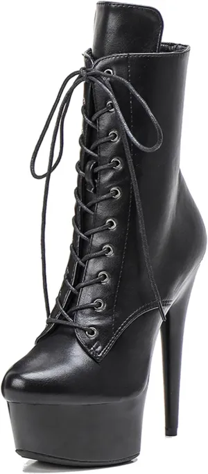 WUXIN H&P 6 in Pole Dance Boot Shoes For Women,6 in Exotic Stiletto Pole Dance Boot Shoes Platform,6 in Stiletto Platform Pole Dancing Shoes Ankle Boots Heels