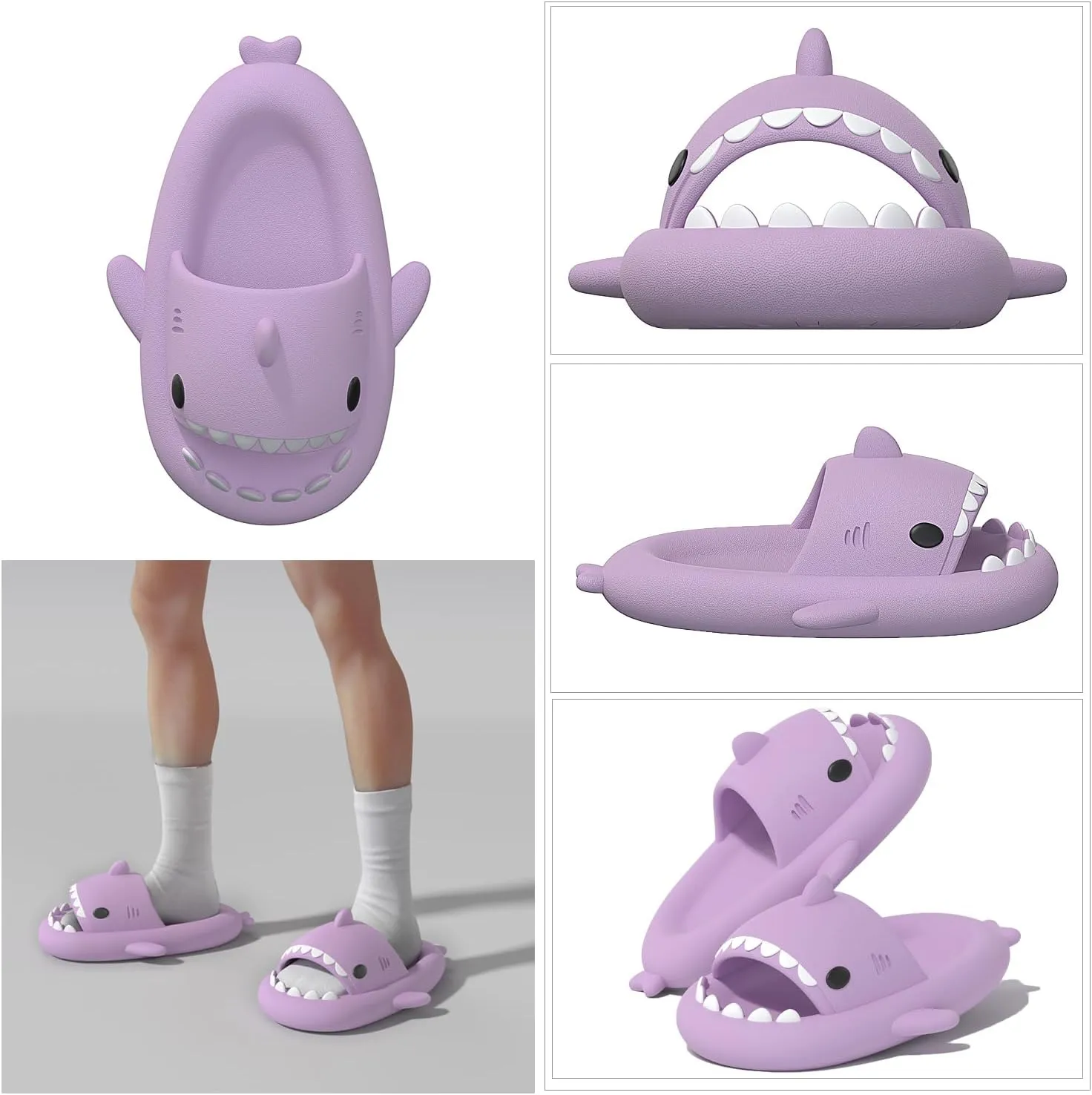 XPKWS Shark Slides for Women and Men Unisex Cloud Slippers Adult Novelty Beach Sandals with Thick Sole