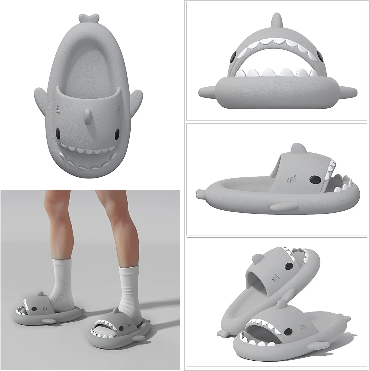 XPKWS Shark Slides for Women and Men Unisex Cloud Slippers Adult Novelty Beach Sandals with Thick Sole