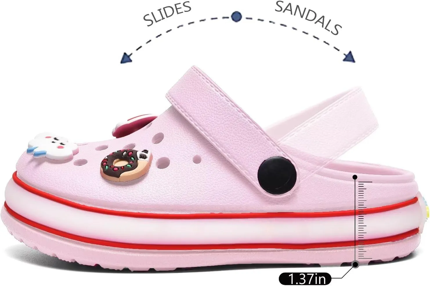 XPKWS Toddler Kids Clogs Boys Girls LED Garden Shoes Light up Sandals Slip on Quick Dry Beach Slippers