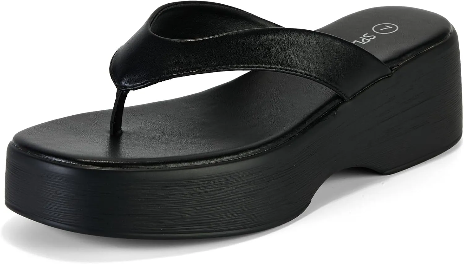 Yavero Women's Platform Flip Flop Sandals Comfortable Wedge Thong Sandals with Square Toe, Casual Summer Sandals