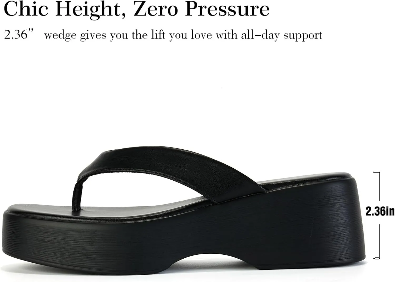 Yavero Women's Platform Flip Flop Sandals Comfortable Wedge Thong Sandals with Square Toe, Casual Summer Sandals