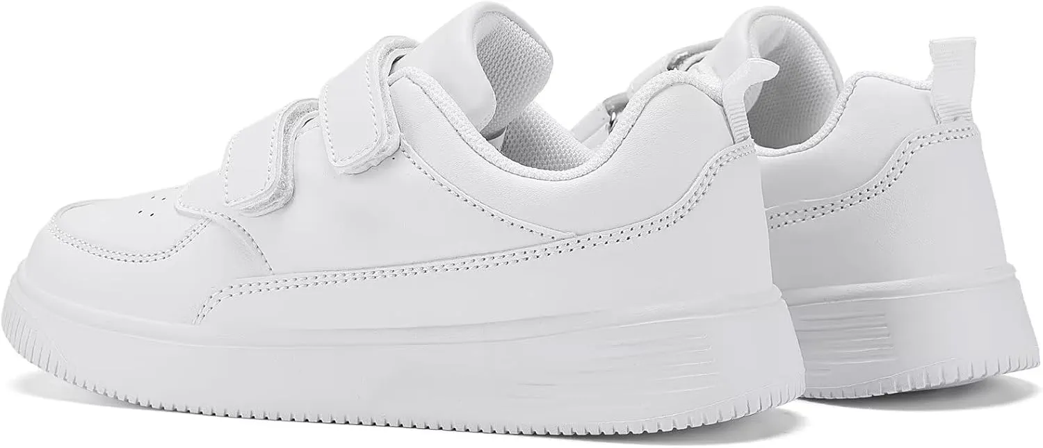 YAVY Unisex-Child Sneakers Boys Girls Running Leather Sneakers Breathable Mesh Athletic Shoes Lightweight Kids Walking Shoes