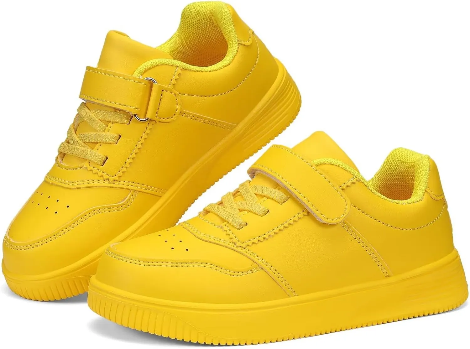 YAVY Unisex-Child Sneakers Boys Girls Running Leather Sneakers Breathable Mesh Athletic Shoes Lightweight Kids Walking Shoes