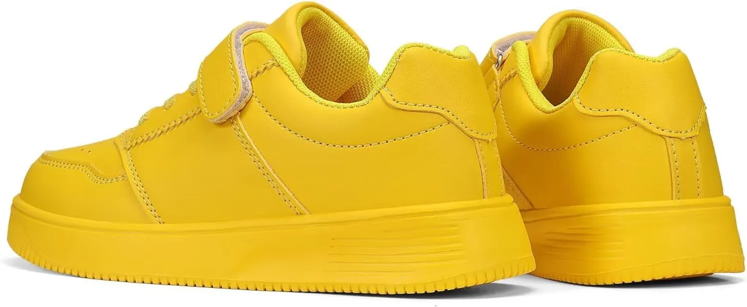 YAVY Unisex-Child Sneakers Boys Girls Running Leather Sneakers Breathable Mesh Athletic Shoes Lightweight Kids Walking Shoes