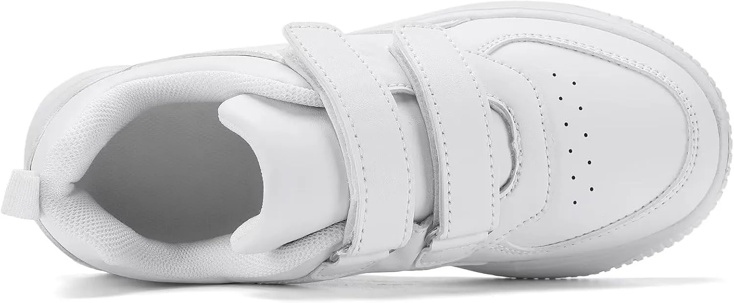 YAVY Unisex-Child Sneakers Boys Girls Running Leather Sneakers Breathable Mesh Athletic Shoes Lightweight Kids Walking Shoes