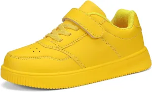 YAVY Unisex-Child Sneakers Boys Girls Running Leather Sneakers Breathable Mesh Athletic Shoes Lightweight Kids Walking Shoes