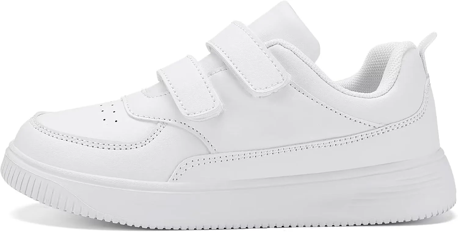 YAVY Unisex-Child Sneakers Boys Girls Running Leather Sneakers Breathable Mesh Athletic Shoes Lightweight Kids Walking Shoes