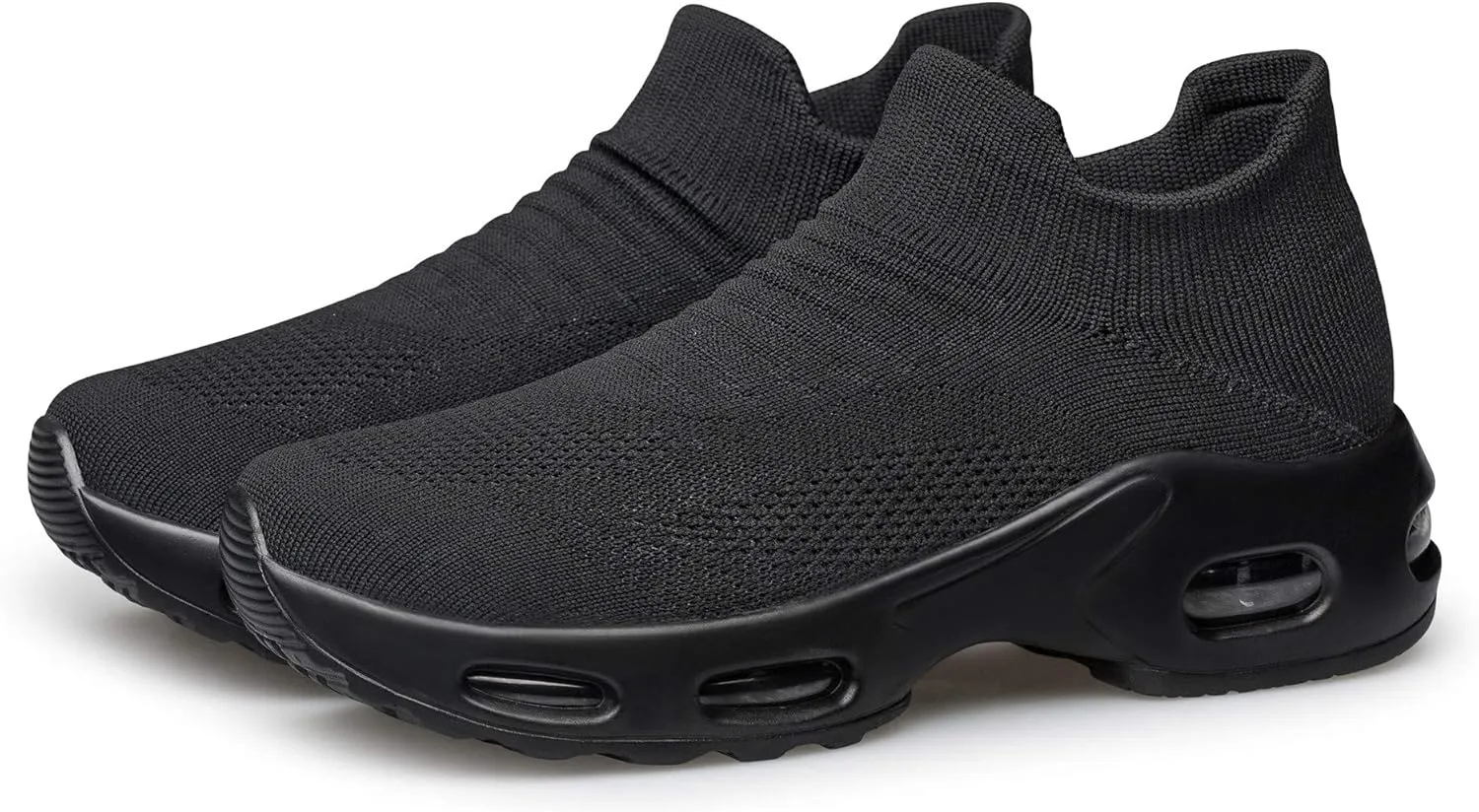 YHOON Women's Walking Shoes - Sock Sneakers Slip on Mesh Platform Air Cushion Athletic Shoes Work Nurse Comfortable