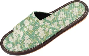 Yuiboo Cherry Blossom Flowers Green Mens Travel Slippers Portable Anti-slip Sandals for Home Indoor Home