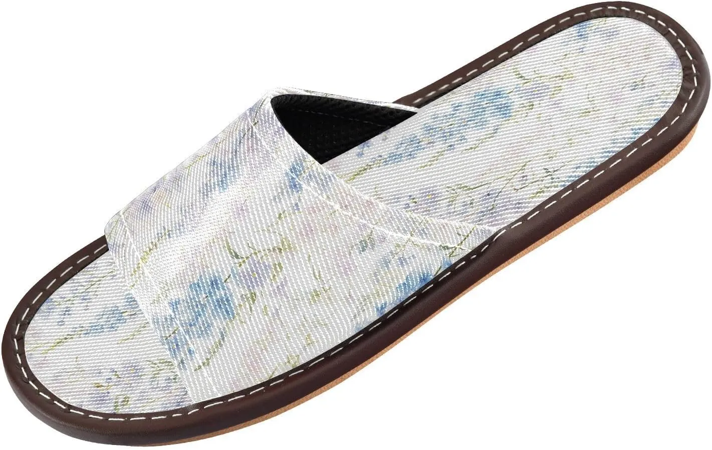Yuiboo Light Blue and Pink Flowers Men Women Fashion Slippers Ultralight Non Slip Sandals for Indoor Home Home