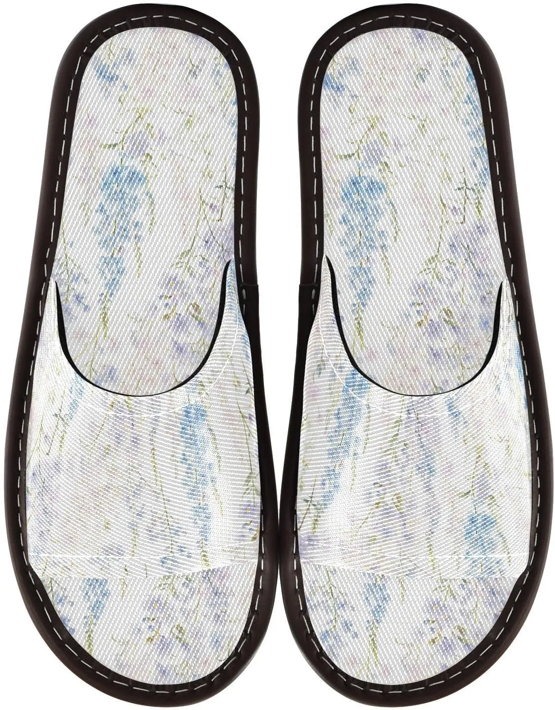 Yuiboo Light Blue and Pink Flowers Men Women Fashion Slippers Ultralight Non Slip Sandals for Indoor Home Home